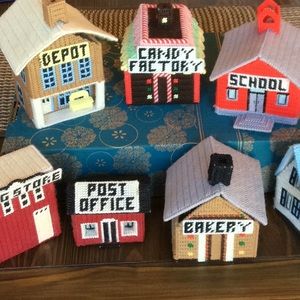FINAL SALE PRICE Unbreakable Handmade 7 Pc Winter Village